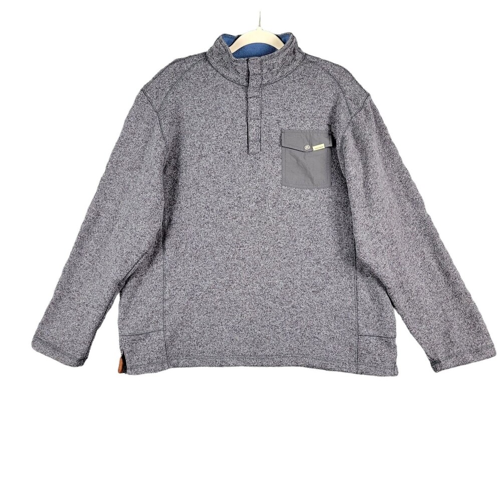 WOOLRICH Gray Drifter 1/4 Snap Mock Neck Long Sleeve Outdoor Pullover SIZE XL